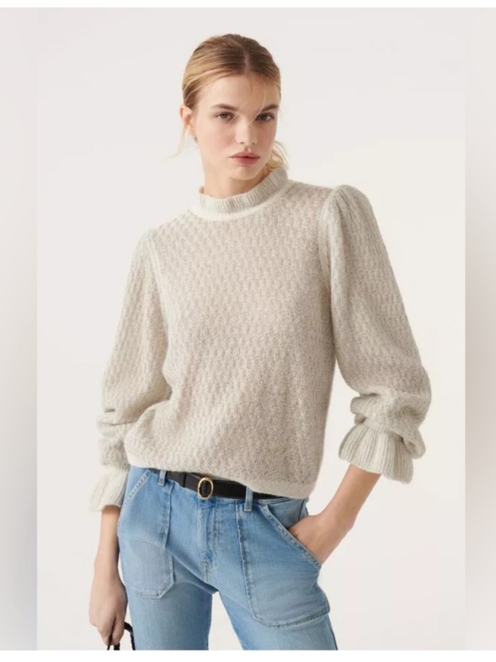 BA&SH THOR SWEATER IN OFF WHITE Size medium